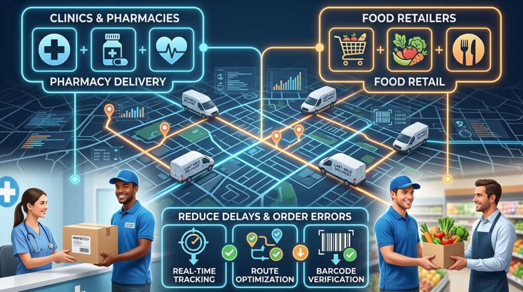 Last-Mile Delivery for Clinics, Pharmacies, and Food Retailers: How to Reduce Delays and Order Errors