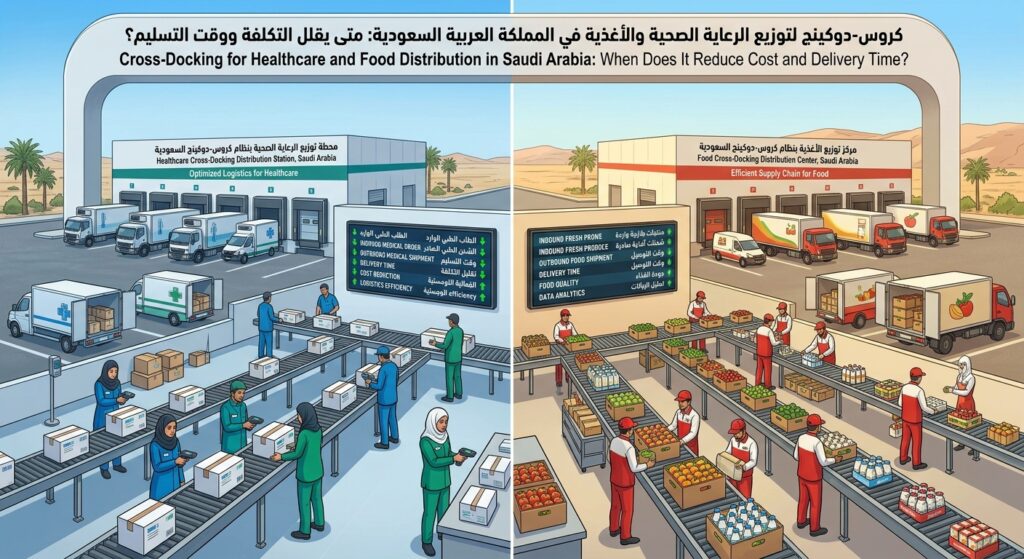 Cross-Docking for Healthcare and Food Distribution in Saudi Arabia: When Does It Reduce Cost and Delivery Time?